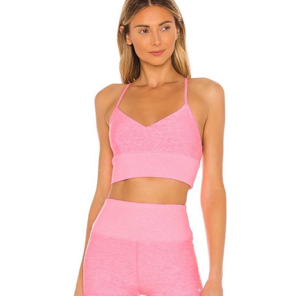 Alo Alosoft Macaron Pink Yoga Pants & Bra Set